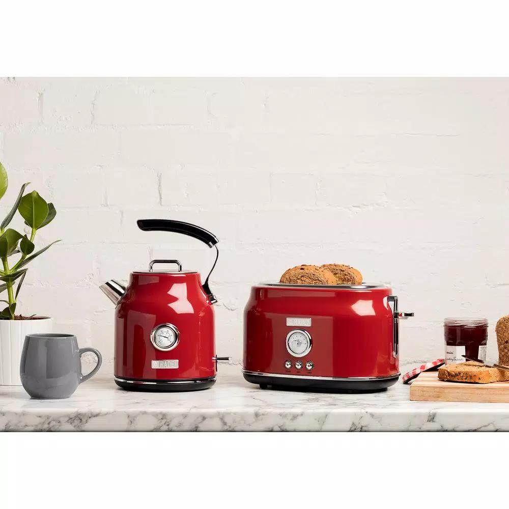 Haden Dorset 1.7L Red Stainless Steel Electric Cordless Kettle, 7-Cup Capacity