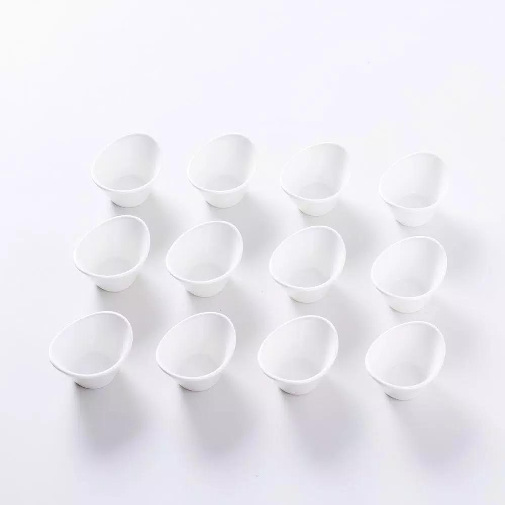 MALACASA 2.5 in. White Porcelain Ramekins Set of 12, Ceramic Souffle Dishes for Baking and Serving