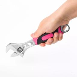 Apollo Tools 2-Piece Pink Adjustable Wrench Set, 6 in. and 8 in. thumbnail 3