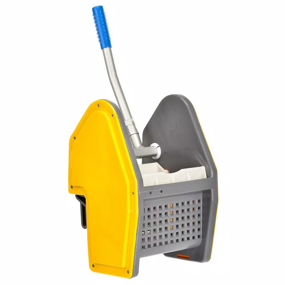 Alpine Industries 36 Qt. Mop Bucket with Down Press Wringer, Yellow
