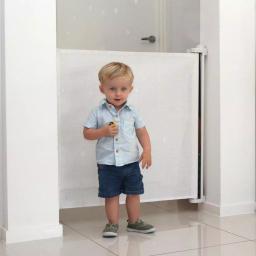 Perma Child Safety Extra Wide Indoor/Outdoor Retractable Gate, 33 in. H, White thumbnail 4