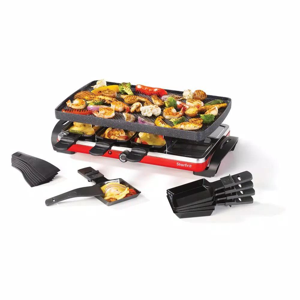 Starfrit THE ROCK by Starfrit Raclette Party Indoor Grill Set, 1500W Nonstick Cast Aluminum