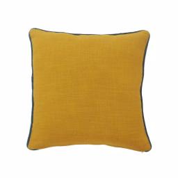 LR Home Scenic Yellow Floral Birds Throw Pillow - 20 x 20 in. Cotton Square Accent Pillow thumbnail 3
