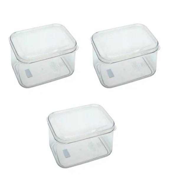 Lustroware Micro Clear Polypropylene Food Storage Container Set, 3-Piece