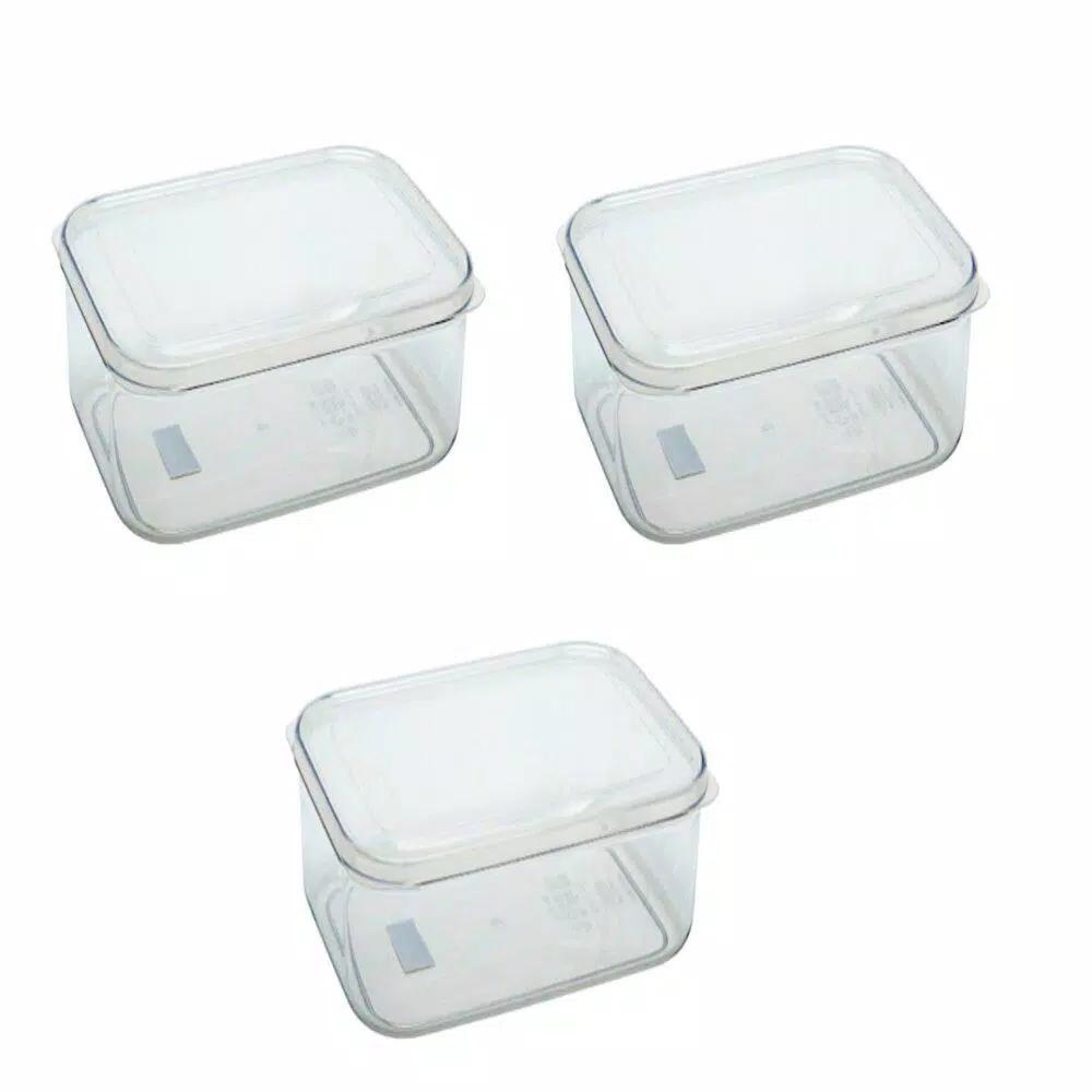 Lustroware Micro Clear Polypropylene Food Storage Container Set, 3-Piece