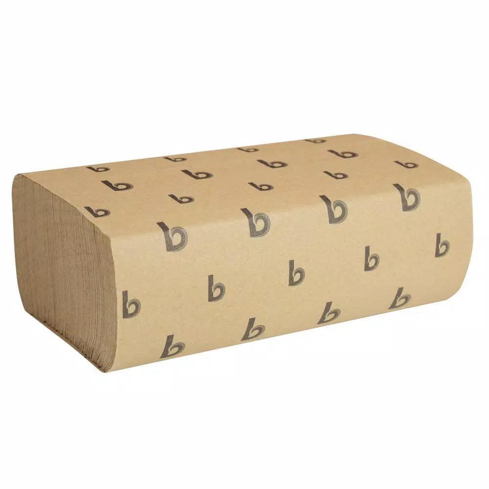 Boardwalk Natural Multi-Fold Paper Towels, 9 x 9.45 in, 250 Sheets per Pack, 16 Packs per Carton