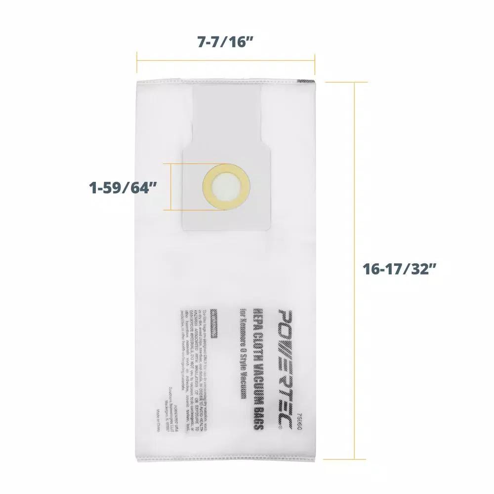 POWERTEC HEPA Replacement Vacuum Bags for Kenmore O-Style Upright Vacuums, 6-Ply Cloth (3-Pack)