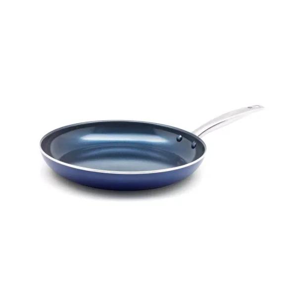 Blue Diamond 12 in. Aluminum Ceramic Nonstick Frying Pan, Blue
