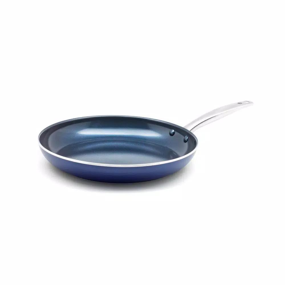 Blue Diamond 12 in. Aluminum Ceramic Nonstick Frying Pan, Blue