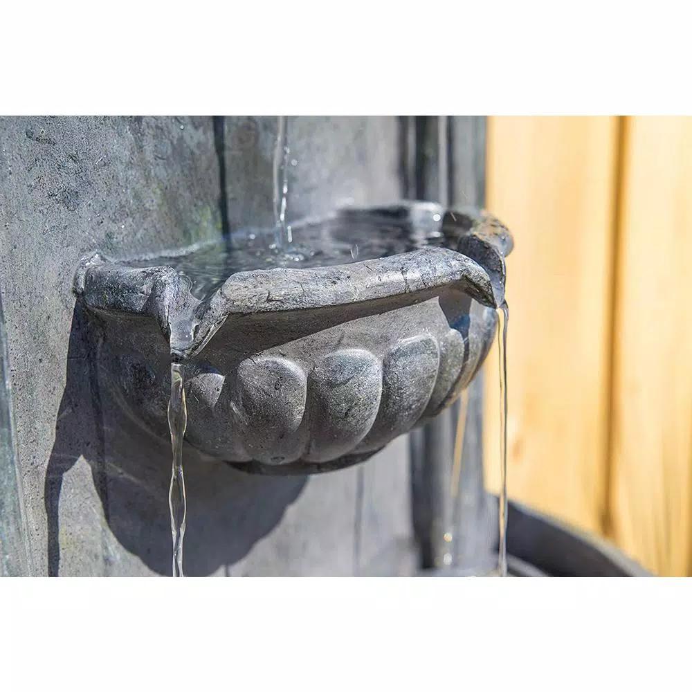 Kenroy Home Royal Resin Wall Fountain with Lion Head Design and LED Light, Zinc Finish