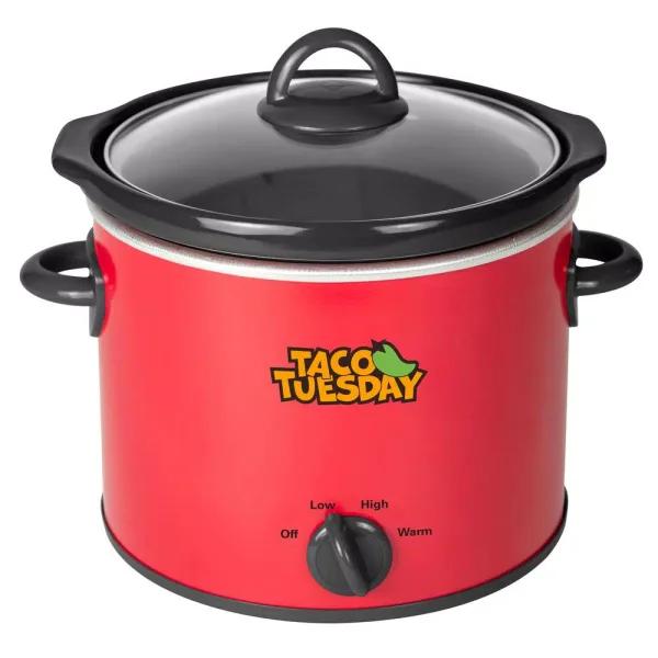 Taco Tuesday 4 Qt. Slow Cooker with Cool-Touch Handles, Red