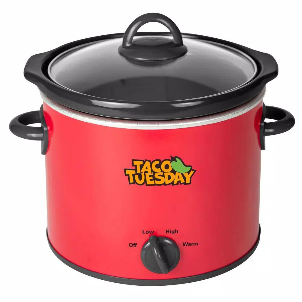 Taco Tuesday 4 Qt. Slow Cooker with Cool-Touch Handles, Red