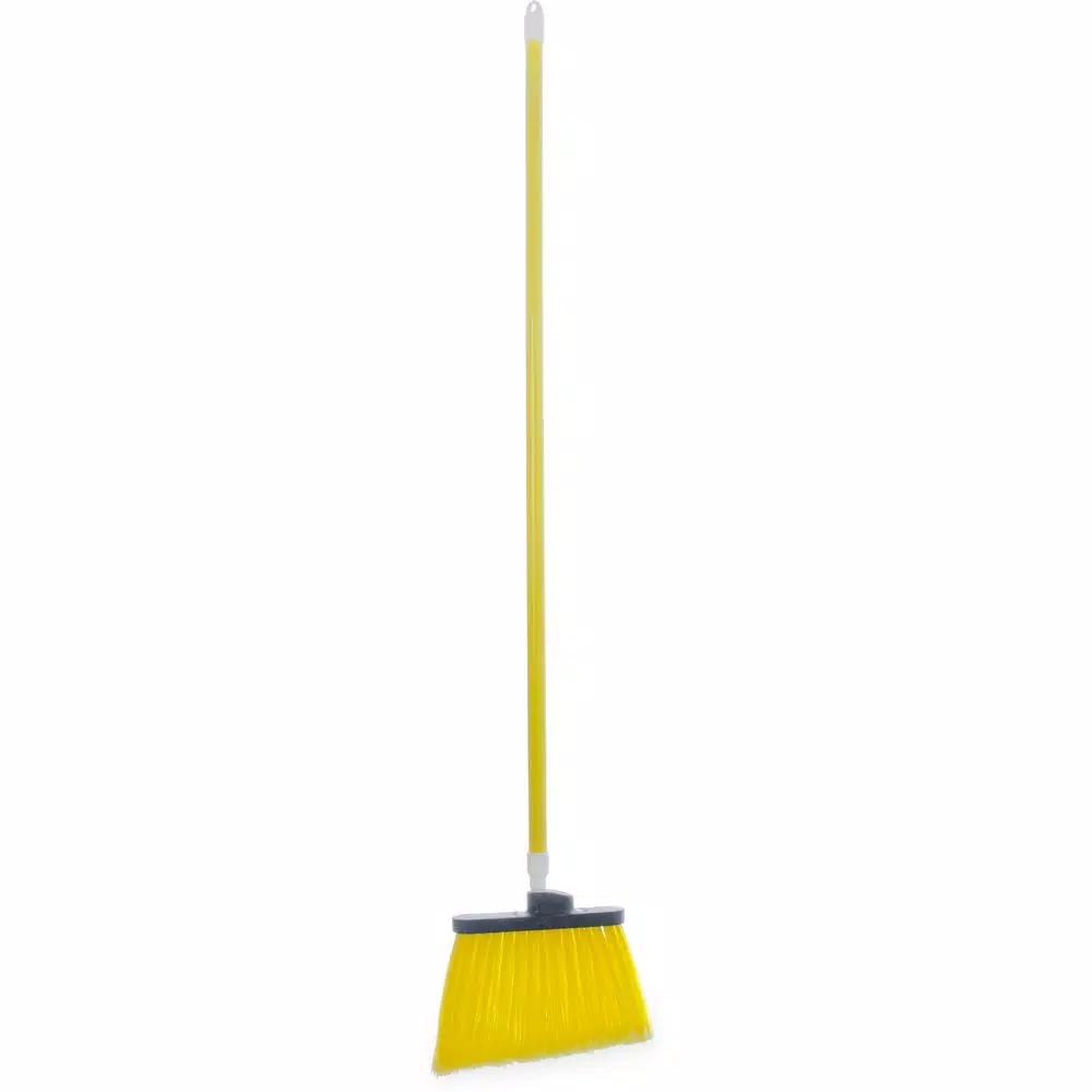 Carlisle Duo-Sweep 12 in. Yellow Polypropylene Angle Broom with 48 in. Fiberglass Handle