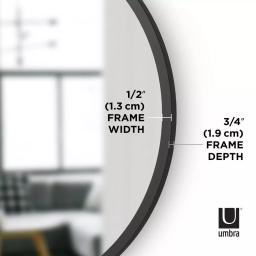 Umbra HUB Contemporary Round Mirror with Black Rubber Rim, 24 in. thumbnail 7