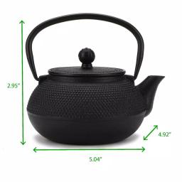 Mind Reader 2.5-Cup Black Japanese Style Cast Iron Tetsubin Teapot with Infuser thumbnail 7