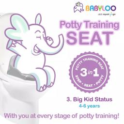 Babyloo Bambino 3-in-1 Convertible Toddler Potty Trainer and Step Stool - Gray thumbnail 3