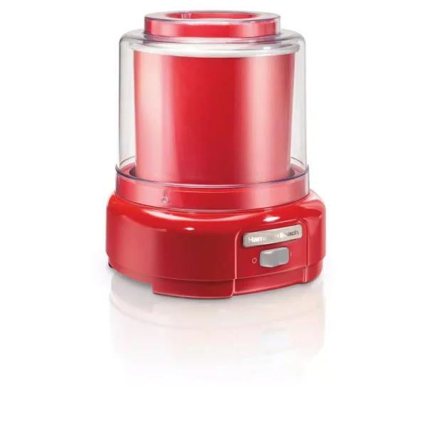 Hamilton Beach 1.5 Quart Ice Cream Maker, Red Countertop Frozen Dessert Machine