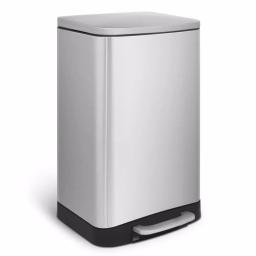 Innovaze 10.6 Gallon Brushed Stainless Steel Rectangular Step-On Trash Can with Fingerprint Resistant Finish thumbnail 1