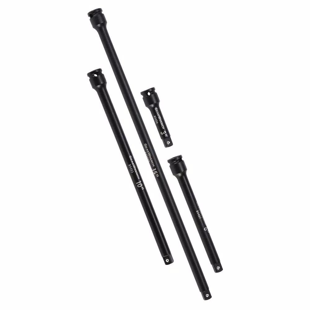 GEARWRENCH 4-Piece 3/8 in. Drive Impact Extension Set (3, 6, 10, 15 in.)