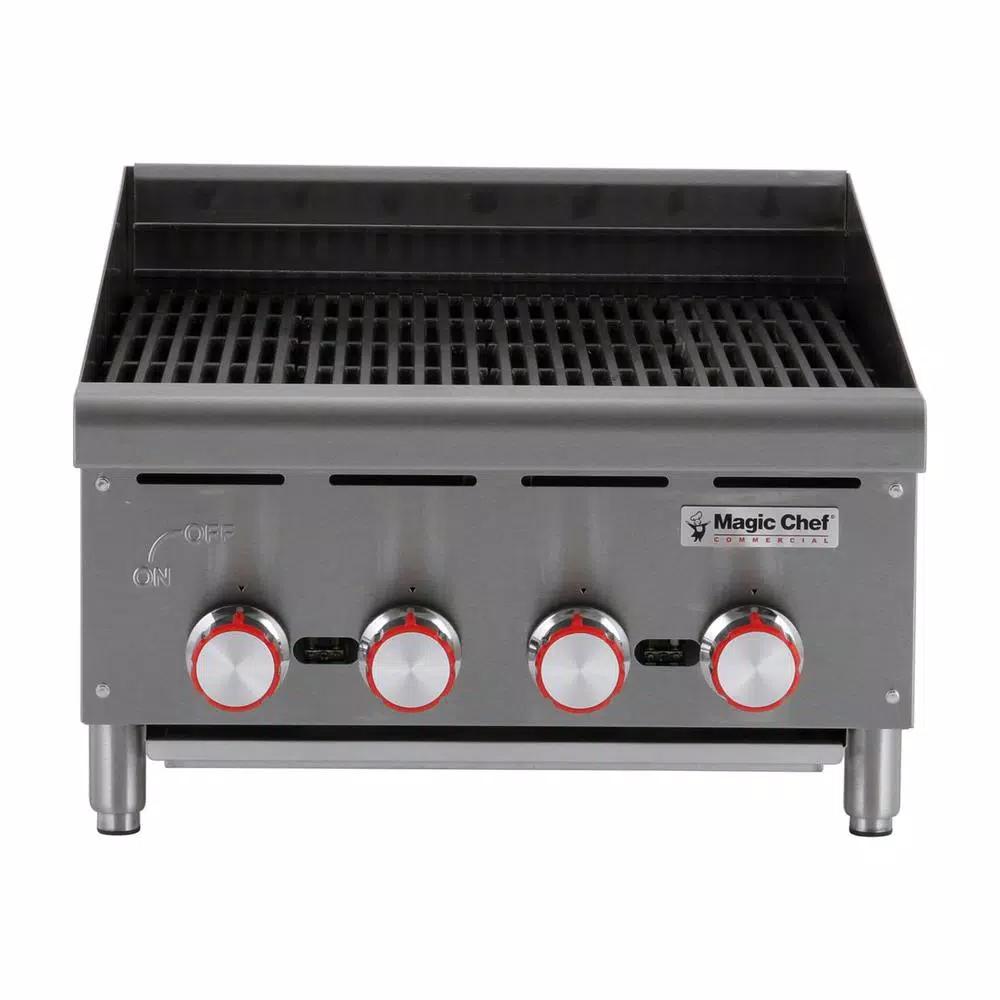 Magic Chef 24 in. Commercial Countertop Radiant Char Broiler, Stainless Steel