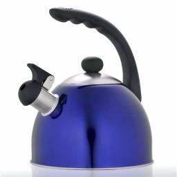 Creative Home Rhapsody 2.1 Qt. Stainless Steel Whistling Tea Kettle, Metallic Blue thumbnail 1