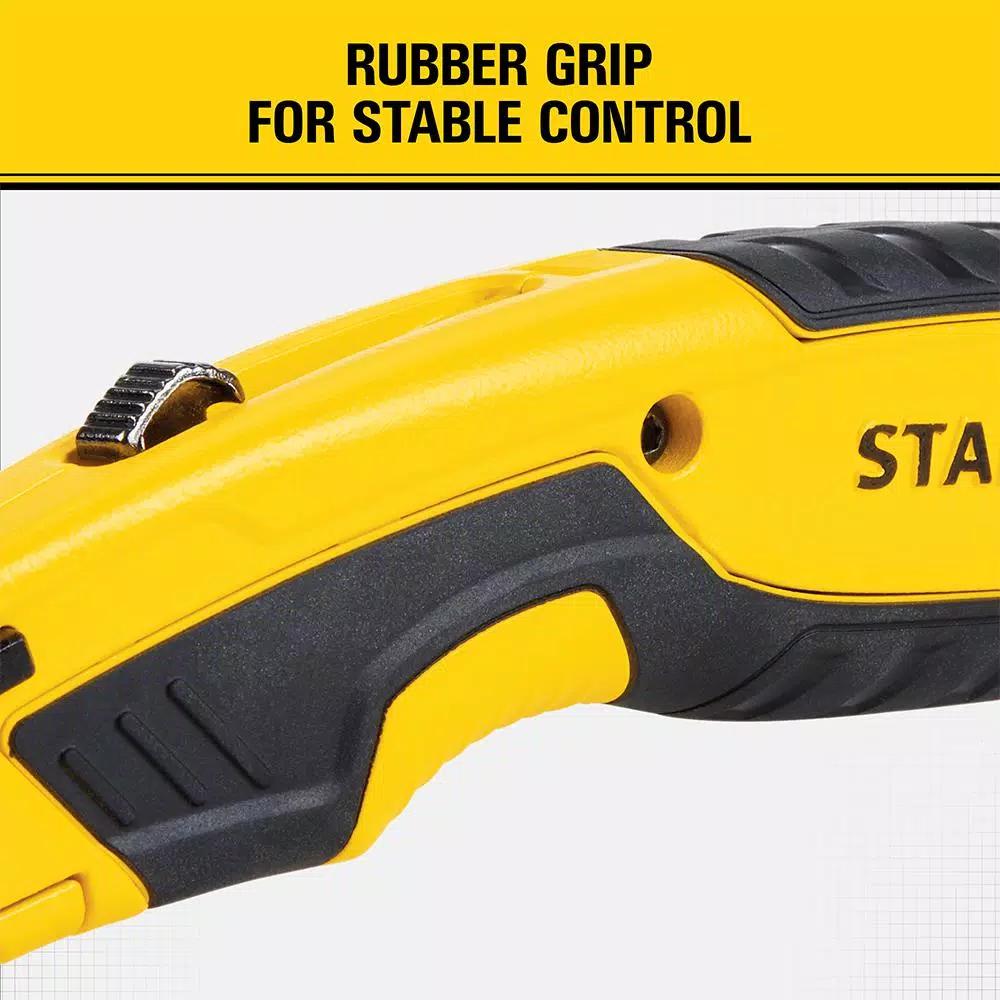 Stanley Retractable Utility Knife with 10 Bonus Steel Blades and Integrated Storage