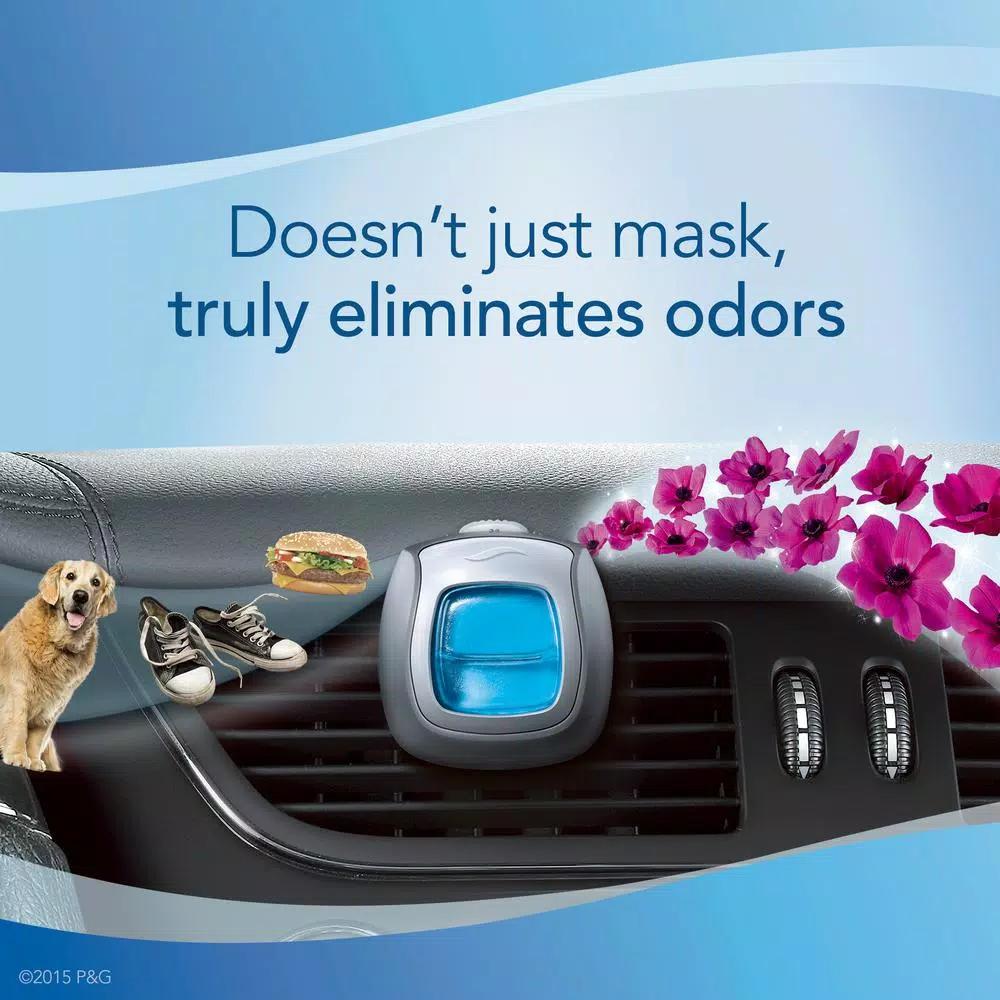 Febreze Car Vent Clip Air Freshener, Linen and Sky Scent (2-Pack)