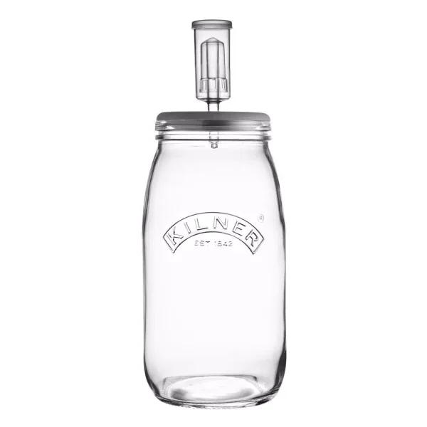 Kilner Glass Fermentation Set with Air Lock and Ceramic Stones for Sauerkraut, Kimchi, and Pickles