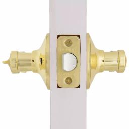 Defiant Scroll Polished Brass Privacy Lever Set for Bedroom and Bathroom Doors thumbnail 5