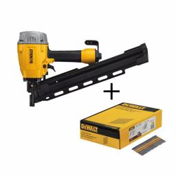 DEWALT DWHS 21-Degree Pneumatic Collated Framing Nailer with 2000-Pack Bonus 3 in. Metal Nails thumbnail 1