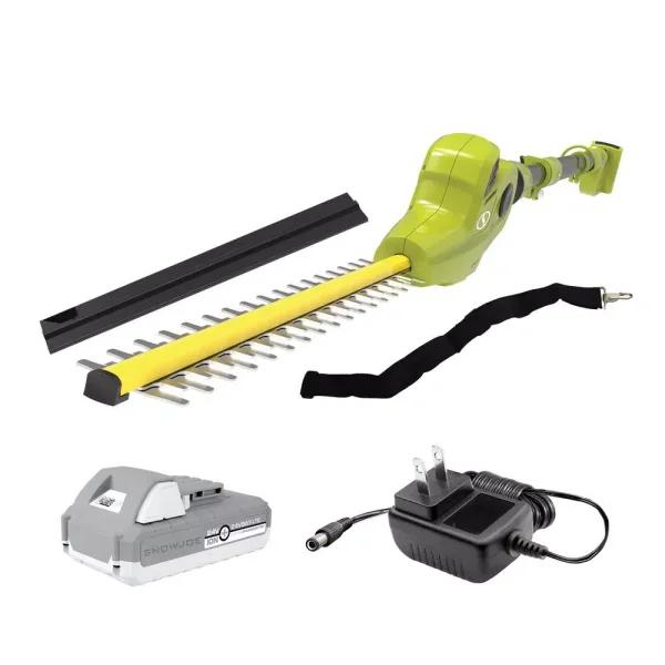 Sun Joe 24V Cordless Pole Hedge Trimmer Kit with 2.0 Ah Battery and Charger