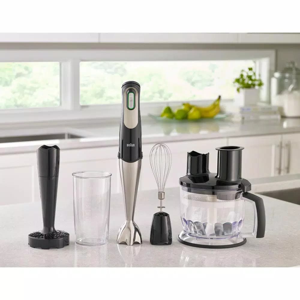 Braun MQ777 MultiQuick SmartSpeed Immersion Hand Blender Set with Food Processor, Whisk, and Masher