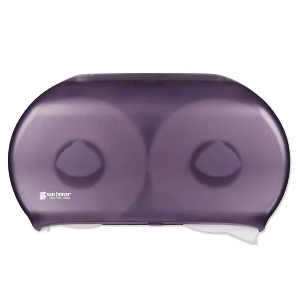 San Jamar Black Pearl Twin Jumbo Toilet Tissue Dispenser, 2-Roll Capacity