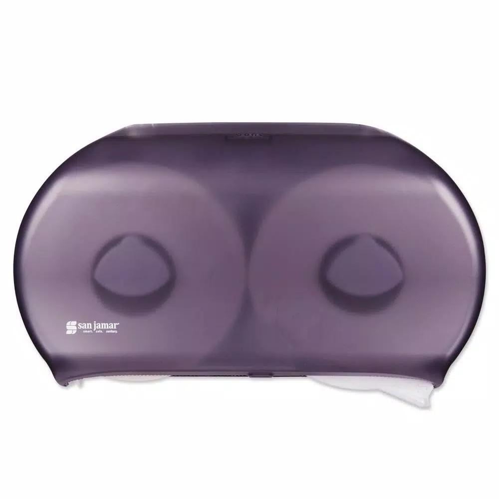 San Jamar Black Pearl Twin Jumbo Toilet Tissue Dispenser, 2-Roll Capacity