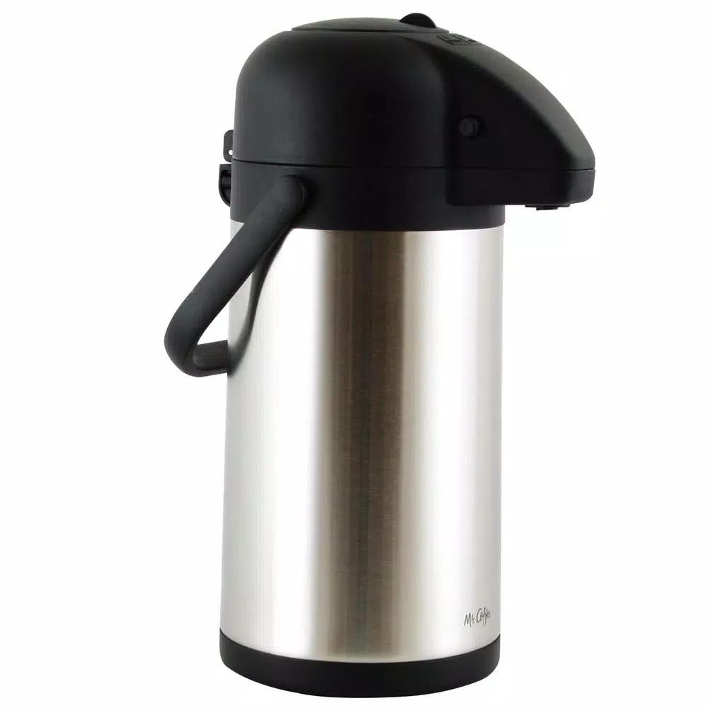 Mr. Coffee Javamax 2.24 Qt. Stainless Steel Vacuum Insulated Pump Pot Beverage Dispenser
