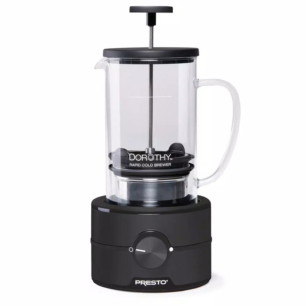 Presto Dorothy Rapid Cold Brew Coffee Maker, 5-Cup 22 oz. Whirlpool Extraction, Black