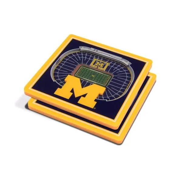 YouTheFan NCAA Michigan Wolverines StadiumViews 3D Acrylic Coasters, 2-Pack