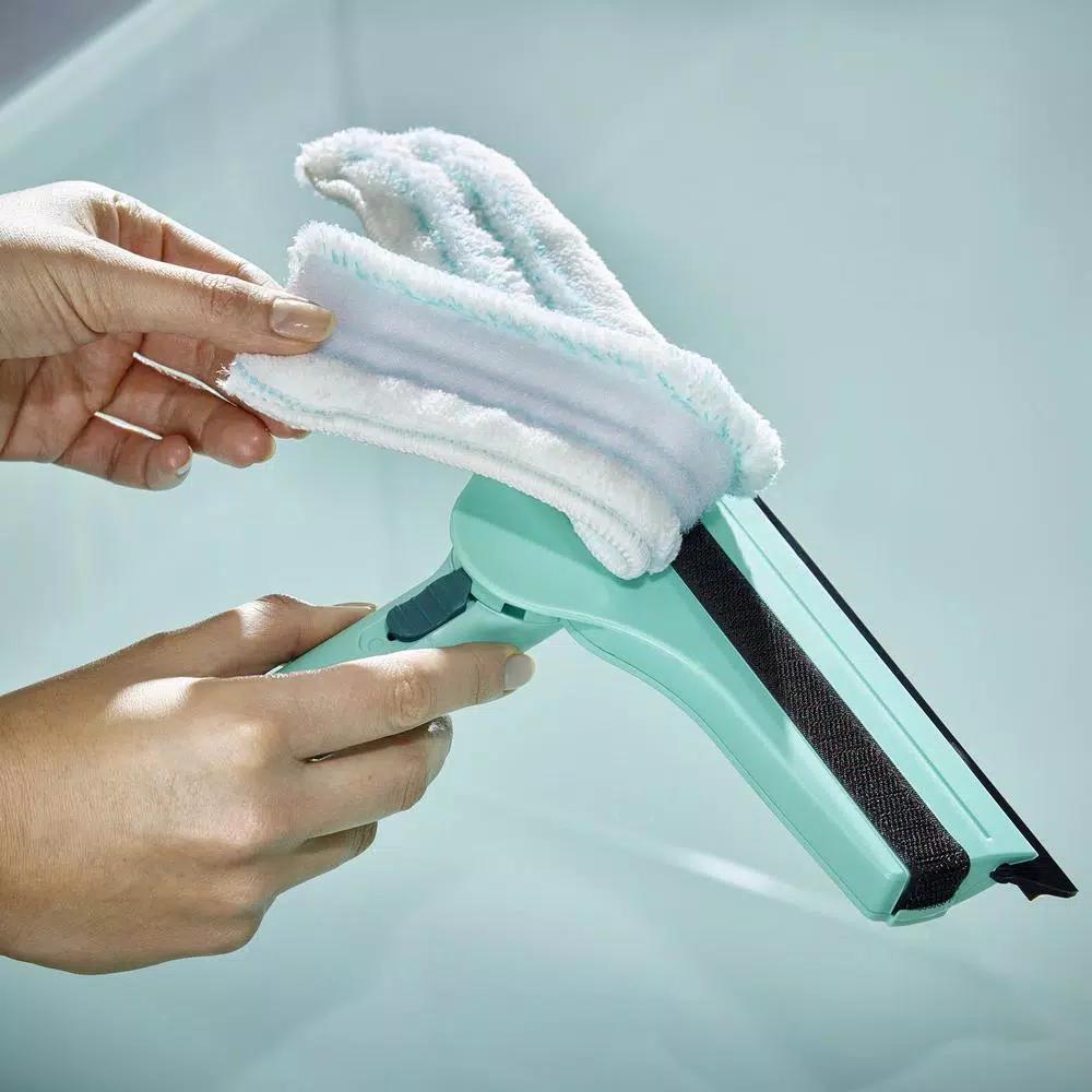 Unbranded Leifheit Click System Telescoping Window Squeegee and Microfiber Washer Head