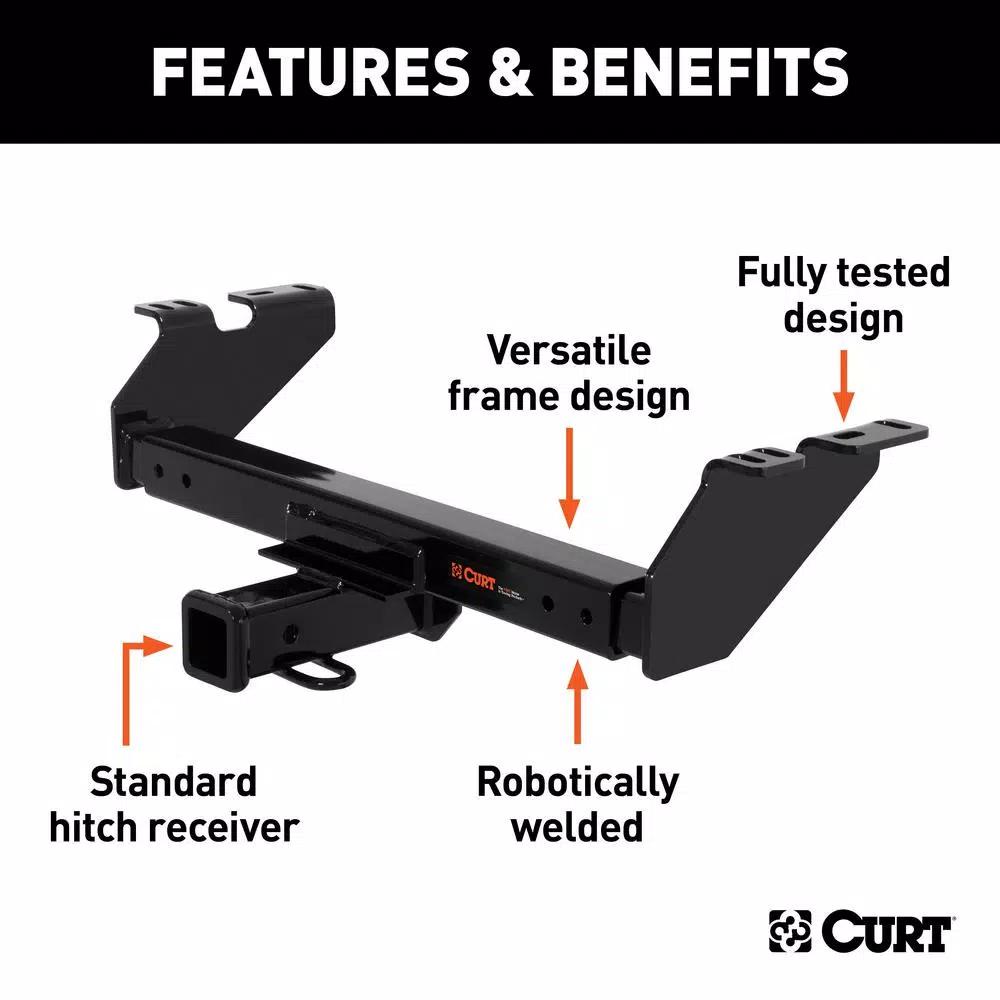 CURT Class 3 Multi-Fit Trailer Hitch with 2" Receiver and Towing Draw Bar
