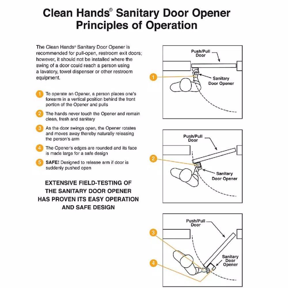 Unbranded Aluminum Satin Silver/Grey Hands-Free Sanitary Door Pulls for Restroom Exit Doors (2-Pack)