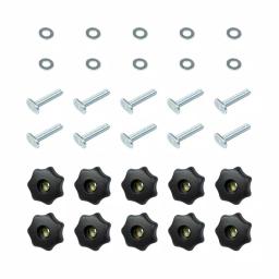 POWERTEC 10-Pack T-Track Knob Kit with 7-Star Knobs, 5/16"-18 Bolts and Washers thumbnail 1