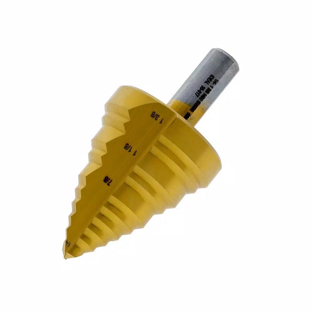 IDEAL 4-Piece Electrician's Step Bit Kit, 1/8 in. to 1-3/8 in., Titanium Nitride Coated