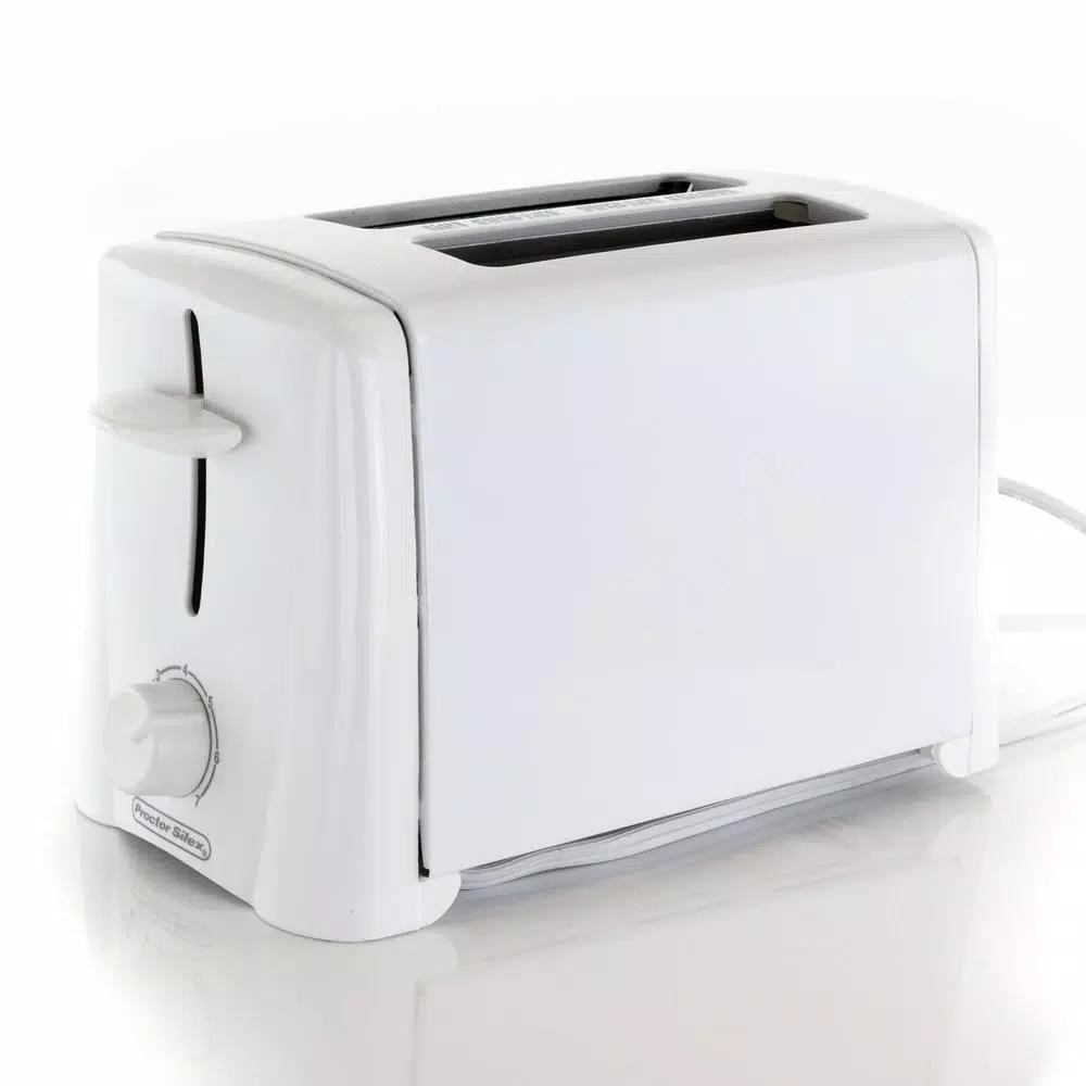Proctor Silex 2-Slice White Toaster with 7 Shade Settings