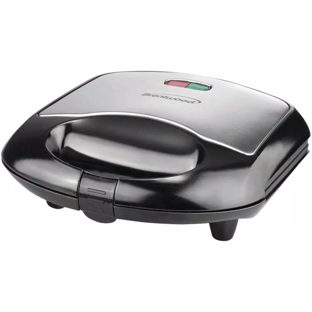 Brentwood Appliances 750W Compact Dual Sandwich Maker, Nonstick, Black