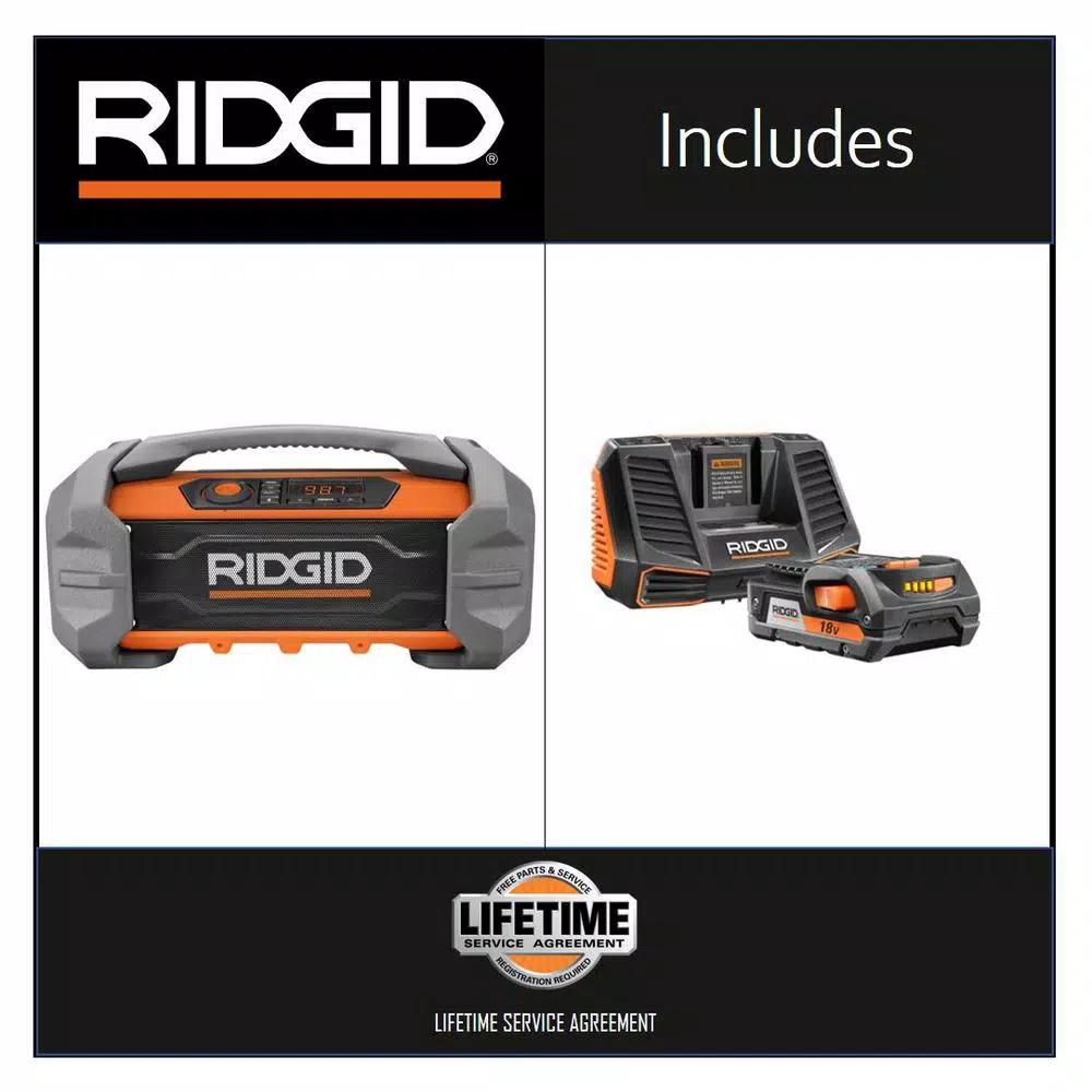 RIDGID 18V Hybrid Jobsite Radio Kit with 2.0 Ah Lithium-Ion Battery and Charger