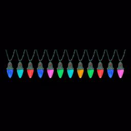 LightShow 12.5 ft. C9 LED Color Changing Christmas String Lights, 12-Light Set with 12 Effects thumbnail 2