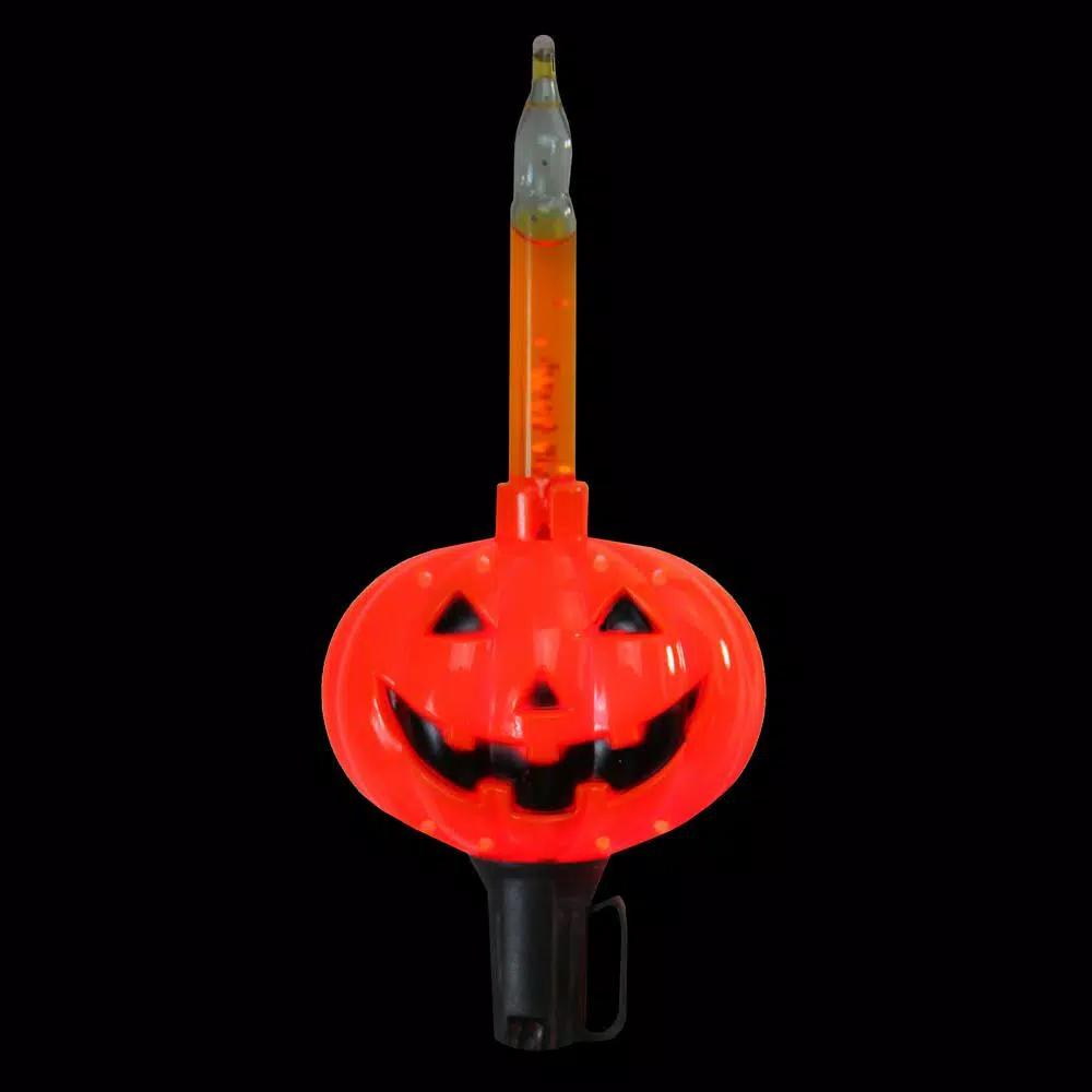 Northlight 9 ft. 10-Light Jack O'Lantern Pumpkin Halloween Bubble Light Set with Black Wire