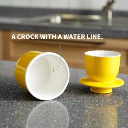 Sweese French Butter Crock - Porcelain Butter Keeper Dish for Fresh & Soft Butter, Yellow thumbnail 3