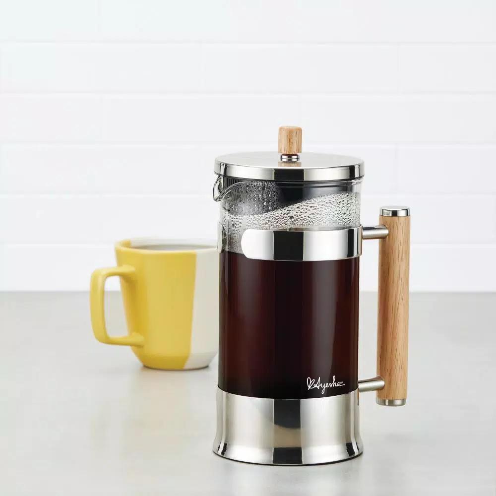 Ayesha Curry Ayesha Collection 8-Cup Glass French Press Coffee Maker with Parawood Accents