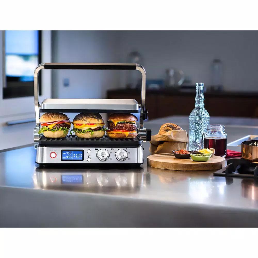 DeLonghi De'Longhi Livenza All-Day Indoor Grill with FlexPress System, Stainless Steel, 130 sq. in.